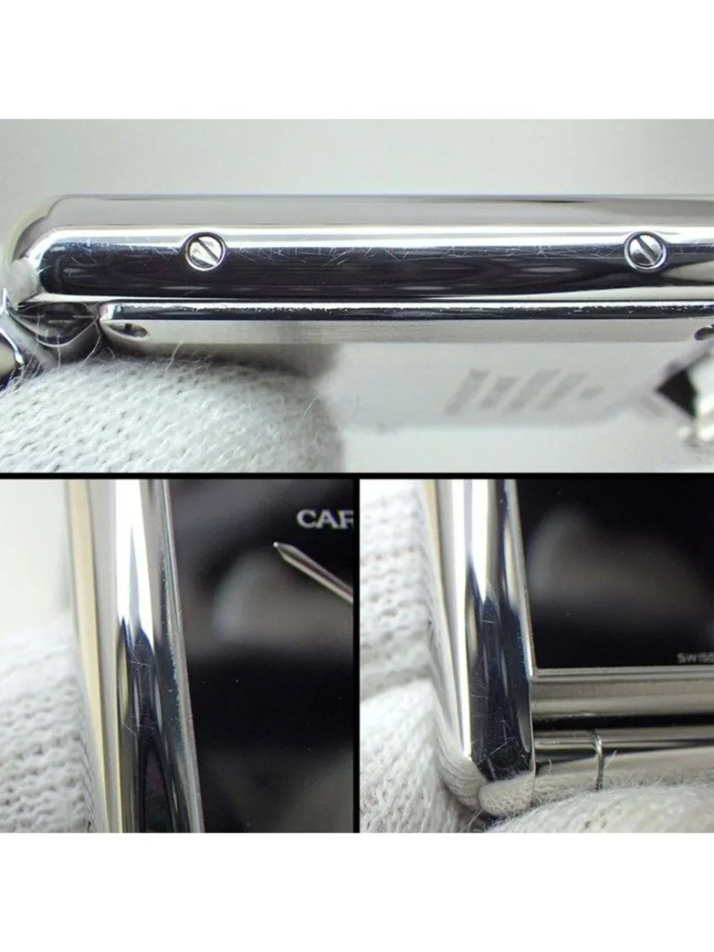 Cartier Watch Tank Must LM Rectangular Black Dial SS Quartz Analog
